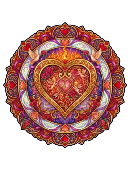 Mandala Wieczna Miłość Drewniane Puzzle Premium