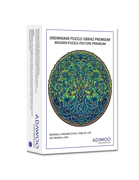 Mandala Drzewo Życia Drewniane Puzzle Premium