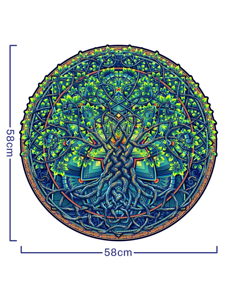 Mandala Tree of Life Wooden Puzzle...