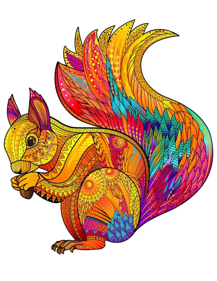 Wiewiórka Drewniane Puzzle Premium