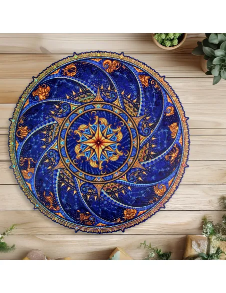 Mandala – znamení zvěrokruhu – dřevěné puzzle Premium