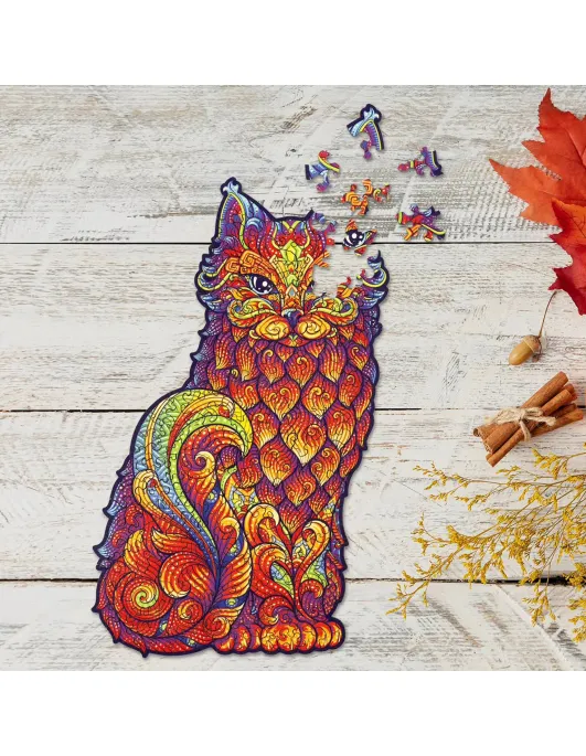Kot Drewniane Puzzle Premium 2