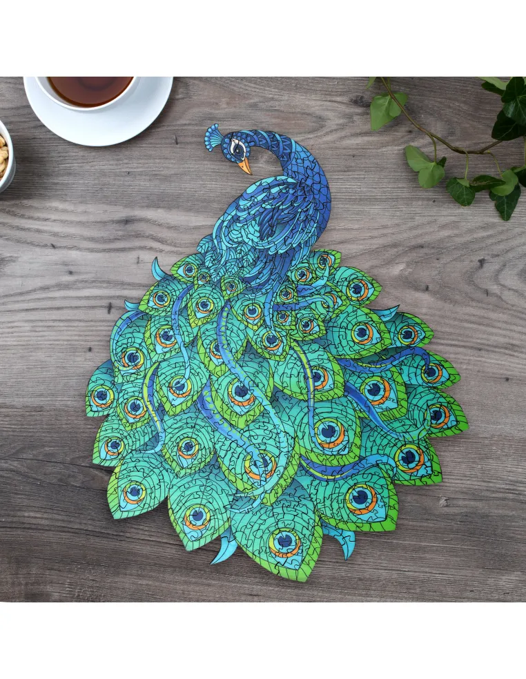 Páv – dřevěné puzzle Premium