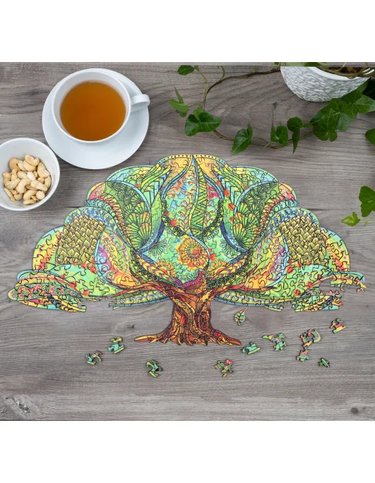 Dřevěné puzzle Premium s motivem stromu 2