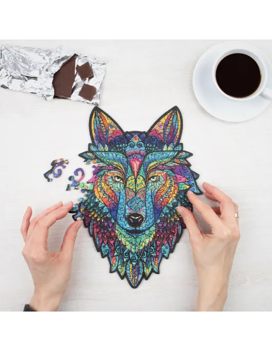 Wilk Drewniane Puzzle Premium 2