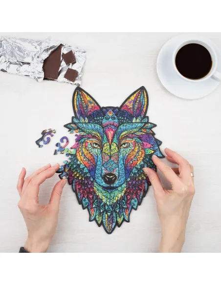 Vlk – dřevěné puzzle Premium