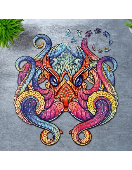 Ośmiornica Drewniane Puzzle Premium