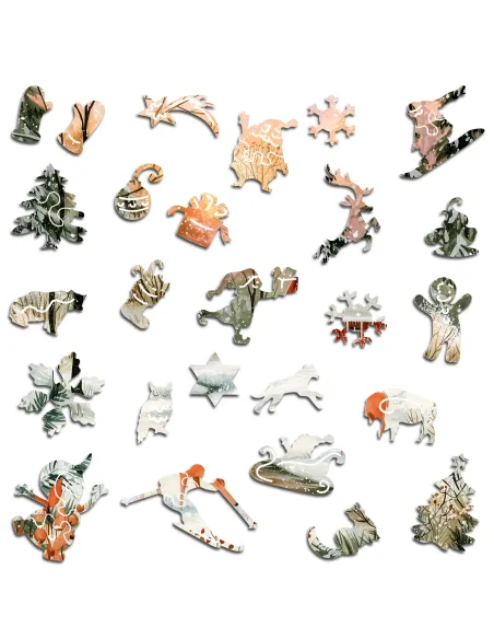 Zimní krajina Prémiové dřevěné puzzle