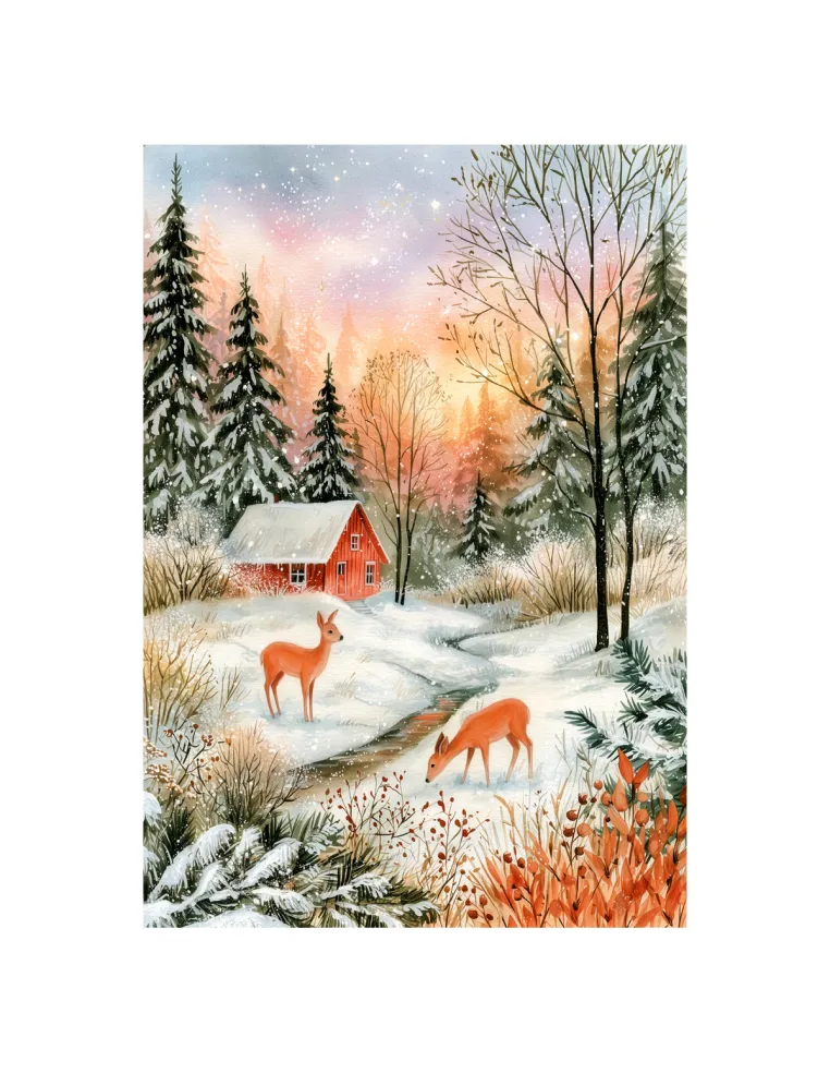 Zimní krajina Prémiové dřevěné puzzle