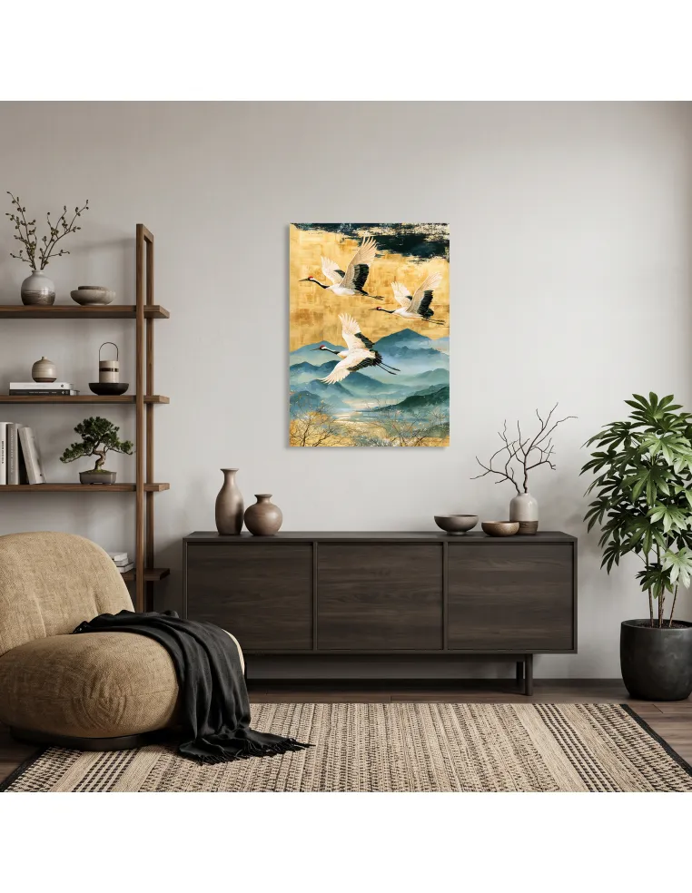 Zlatí jeřábi Prémiové dřevěné puzzle