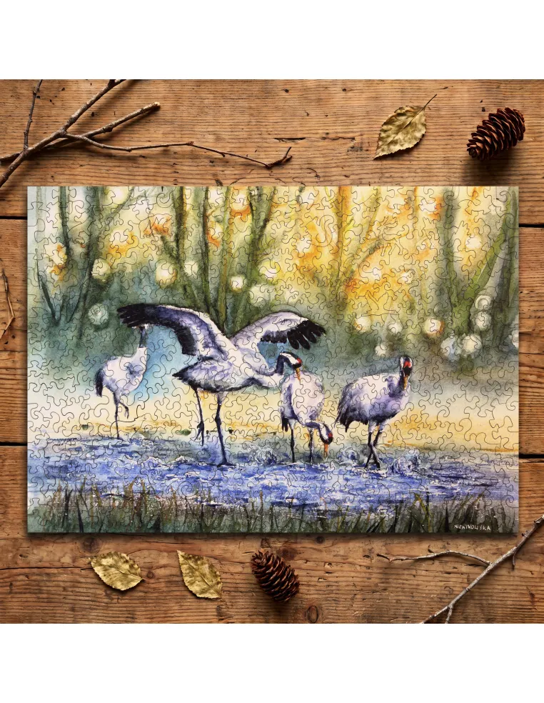 Cranes Wooden Puzzle Premium