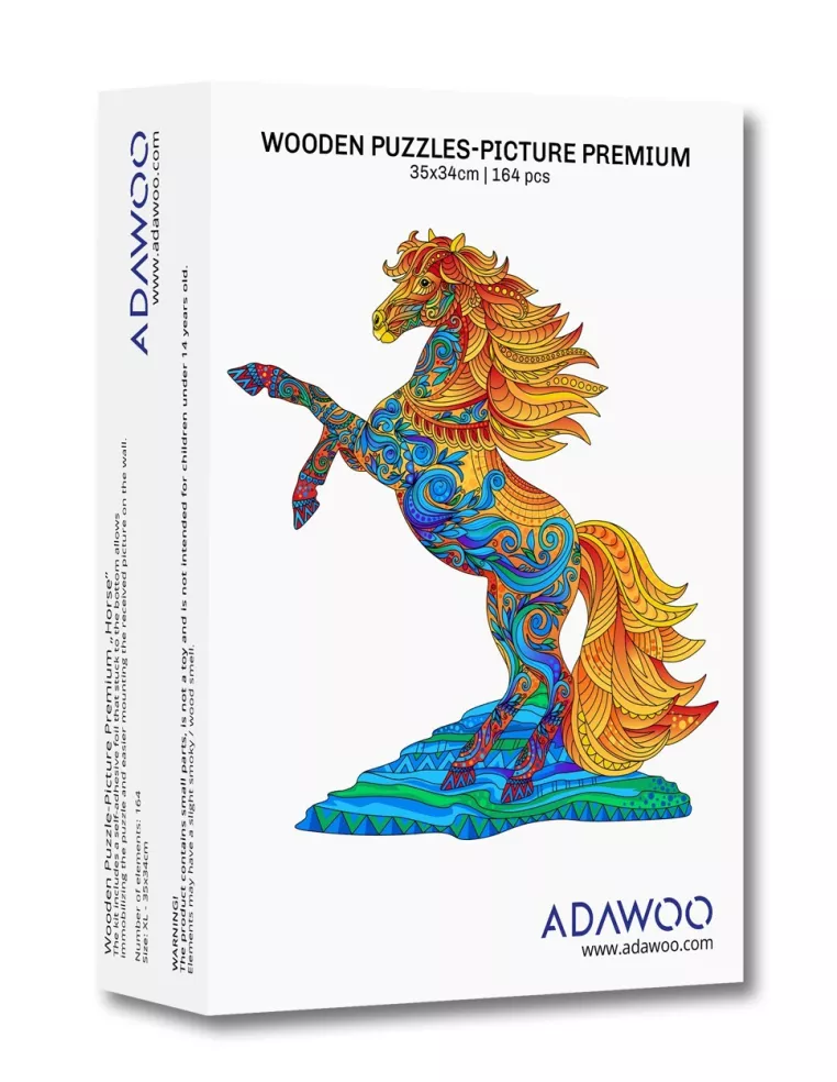Dřevěné puzzle „Kůň“ Premium