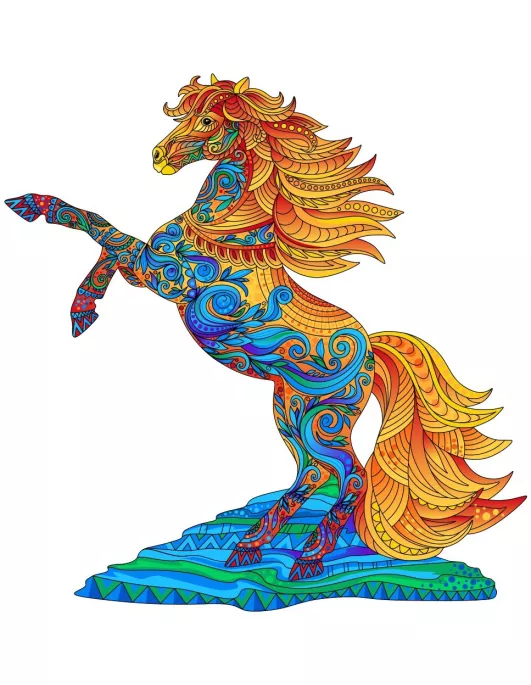 Dřevěné puzzle „Kůň“ Premium