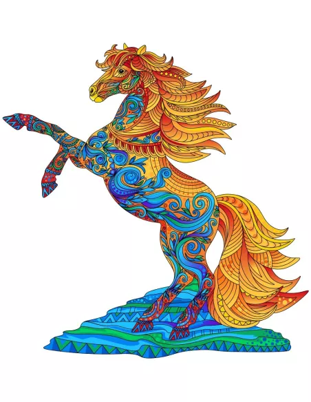 Koń Drewniane Puzzle Premium