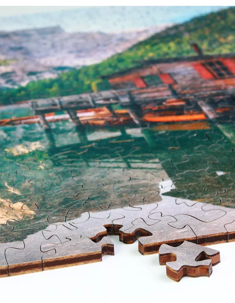Chata v horách – dřevěné puzzle Premium