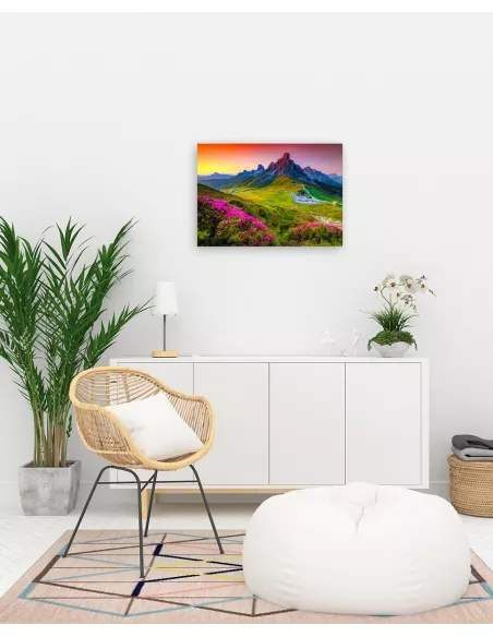 Zachód Słońca w Górach Drewniane Puzzle Premium