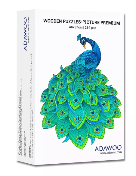 Páv – dřevěné puzzle Premium