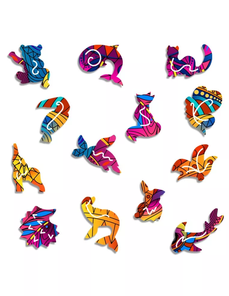 Słoń Drewniane Puzzle Premium