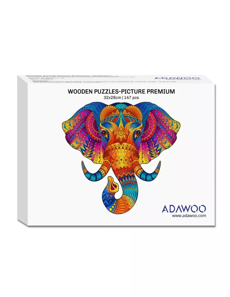 Slon – dřevěné puzzle Premium
