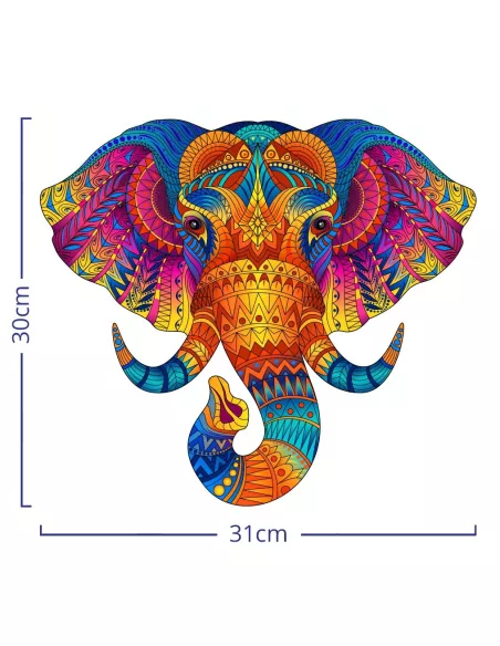 Słoń Drewniane Puzzle Premium