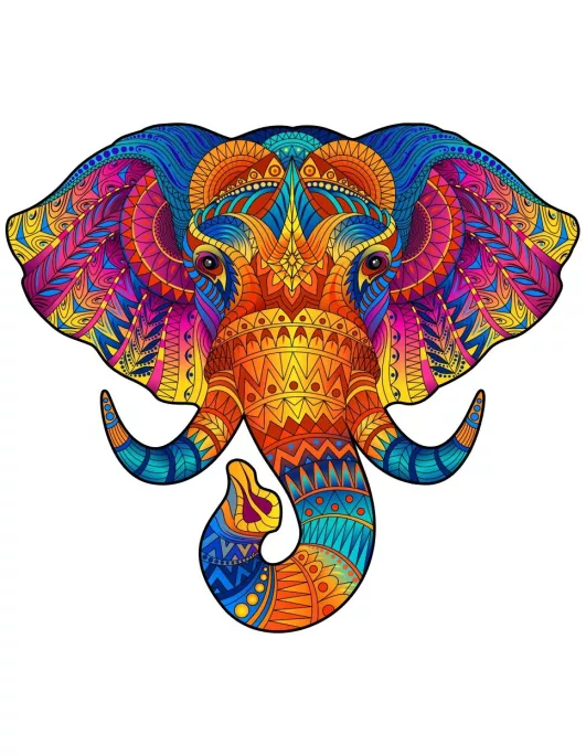 Słoń Drewniane Puzzle Premium