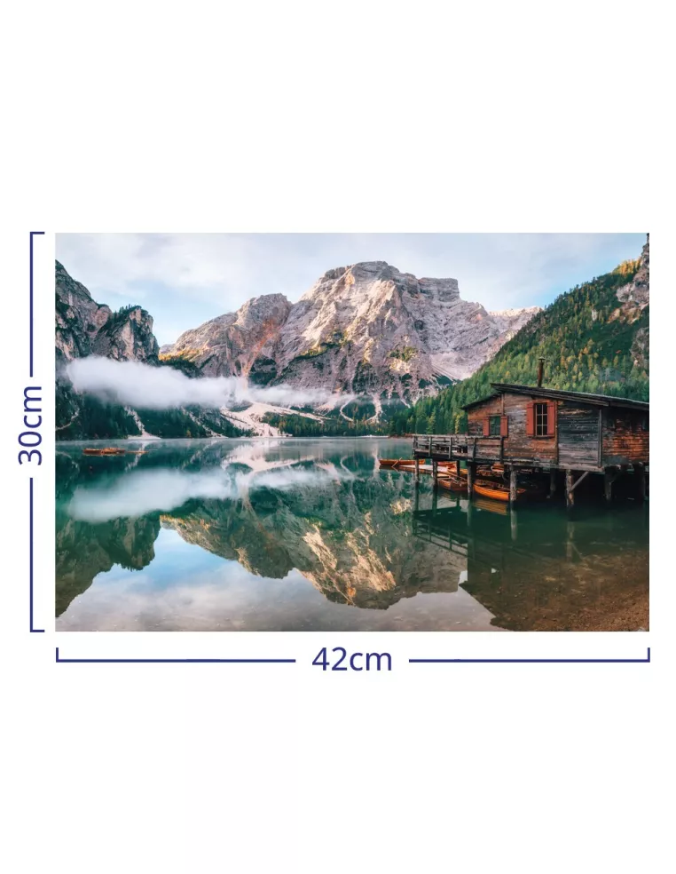 Chata v horách – dřevěné puzzle Premium