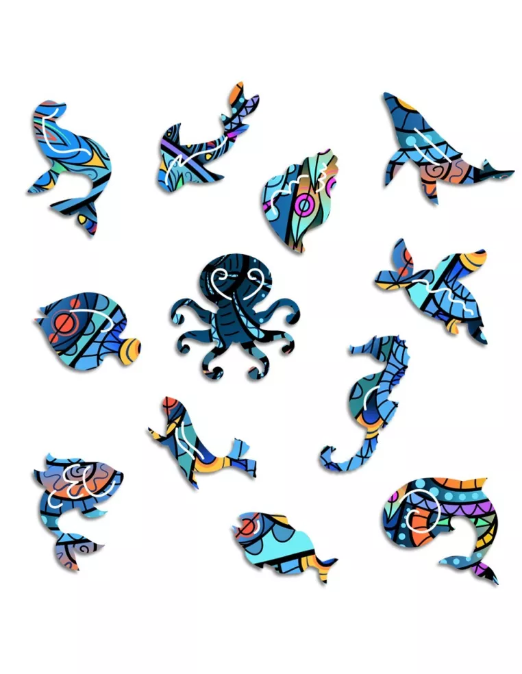 Dřevěné puzzle s mořskými koníky –...