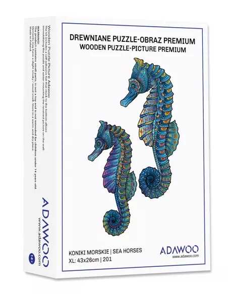 Dřevěné puzzle s mořskými koníky – prémiová kvalita