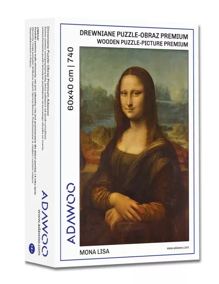 Mona Lisa Drewniane Puzzle Premium