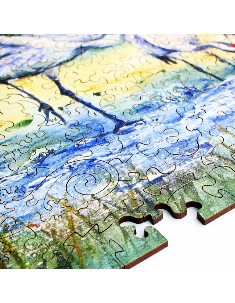 Dřevěné jeřáby – puzzle Premium