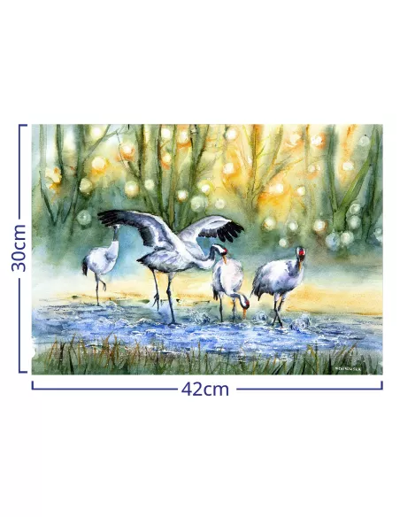 Dřevěné jeřáby – puzzle Premium