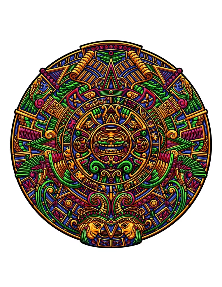 Mayský kalendář – dřevěné puzzle Premium