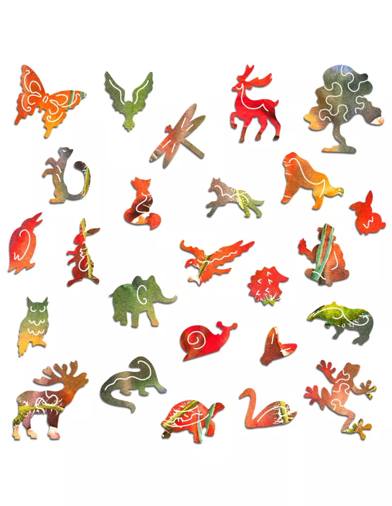 Maková louka – dřevěné puzzle Premium