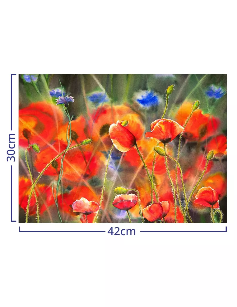 Łąka Makowa Drewniane Puzzle Premium