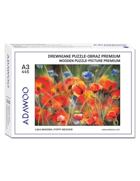 Łąka Makowa Drewniane Puzzle Premium