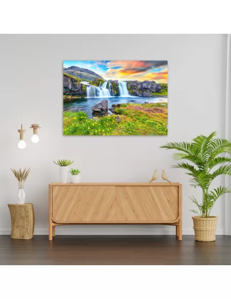 Vodopád Kirkjufellsfoss – dřevěné puzzle Premium