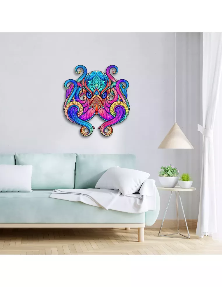 Ośmiornica Drewniane Puzzle Premium