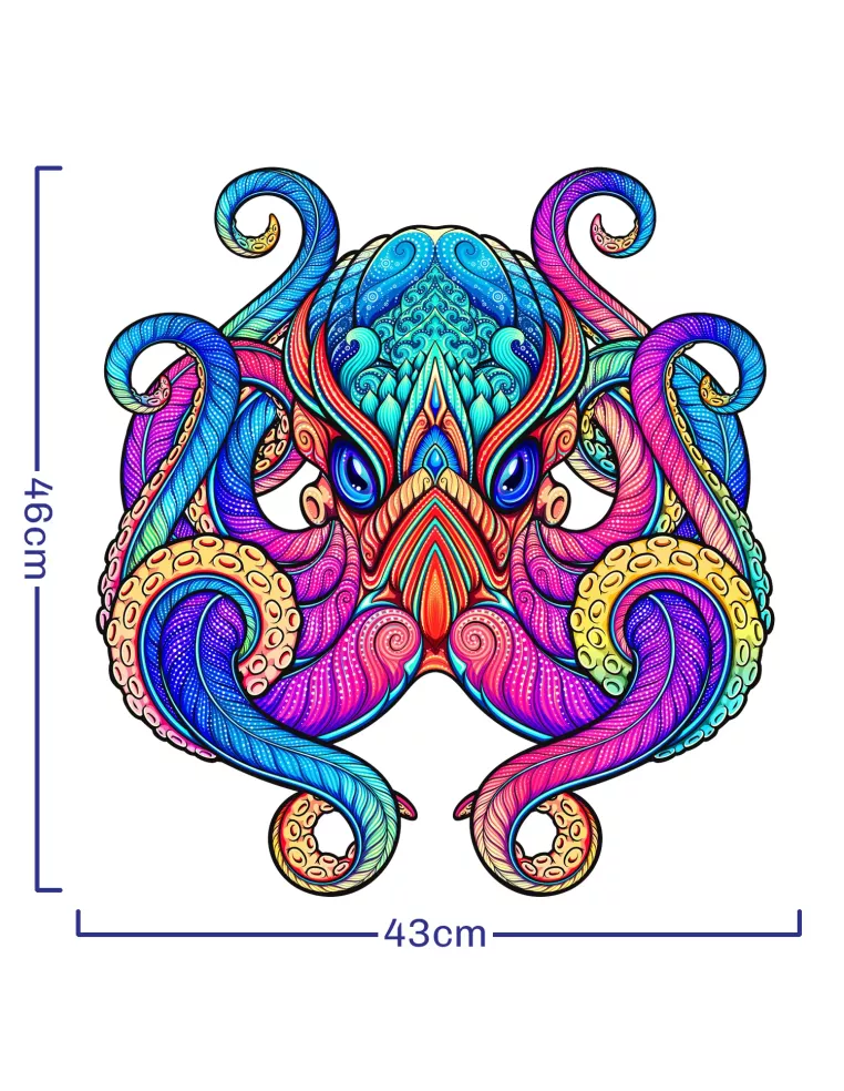 Ośmiornica Drewniane Puzzle Premium