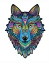 Wilk Drewniane Puzzle Premium