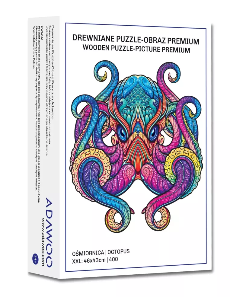 Ośmiornica Drewniane Puzzle Premium