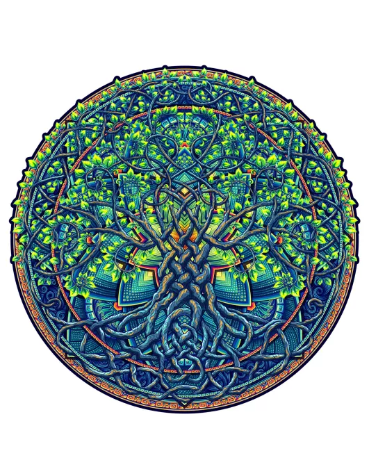 Mandala Drzewo Życia Drewniane Puzzle Premium