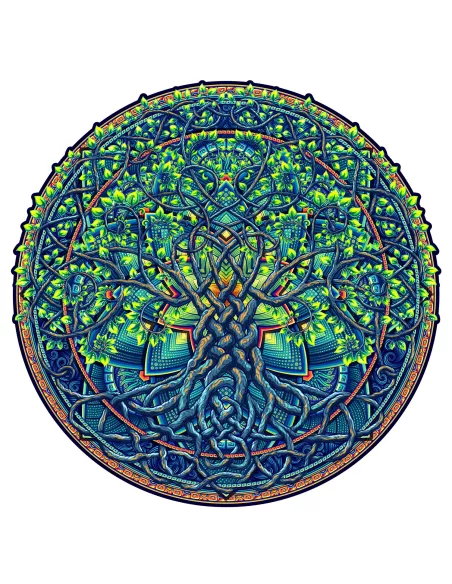 Mandala Drzewo Życia Drewniane Puzzle Premium