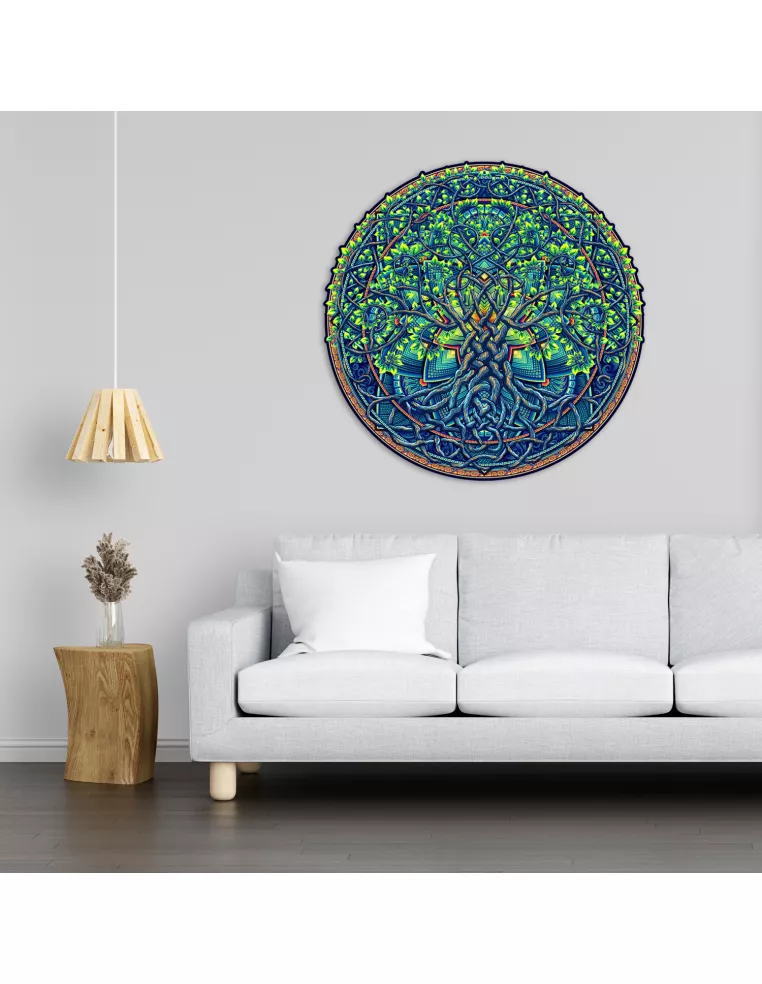 Mandala Tree of Life Wooden Puzzle...