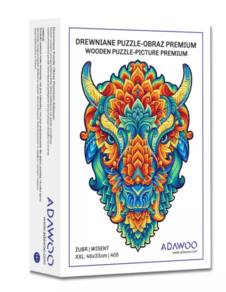 Żubr Drewniane Puzzle Premium