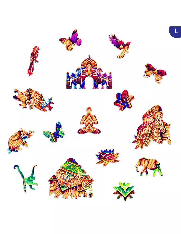 Mandala Lotus Flower Wooden Puzzle...