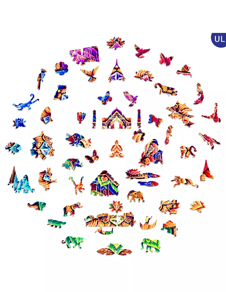 Mandala Kwiat Lotosu Drewniane Puzzle...