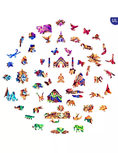 Mandala Lotus Flower Wooden Puzzle Premium