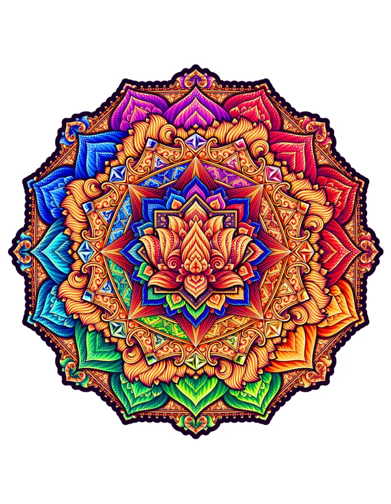Mandala Kwiat Lotosu Drewniane Puzzle...