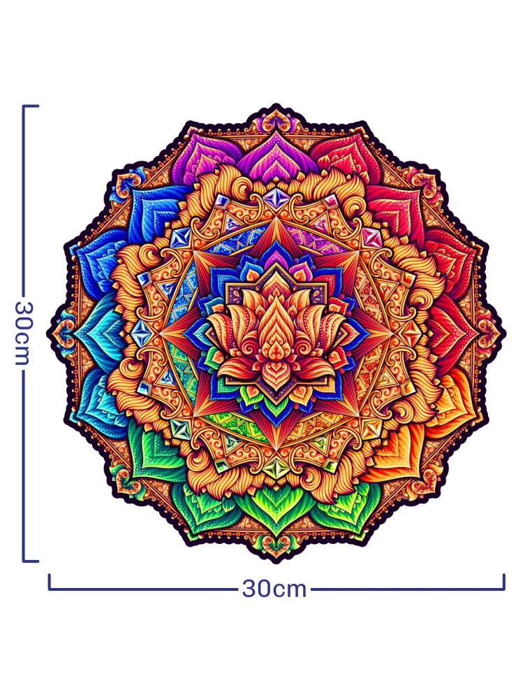 Mandala Kwiat Lotosu Drewniane Puzzle...
