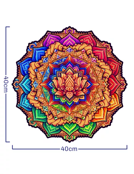 Mandala Kwiat Lotosu Drewniane Puzzle Premium